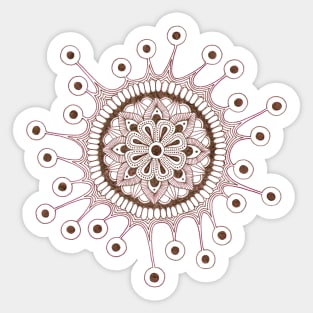 Virus Mandala (brown) Sticker